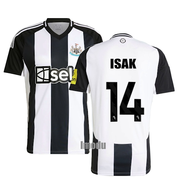 2024-2025 Newcastle United Home Kids Football Shirt No. 14 Isak( shirt+shorts) 18