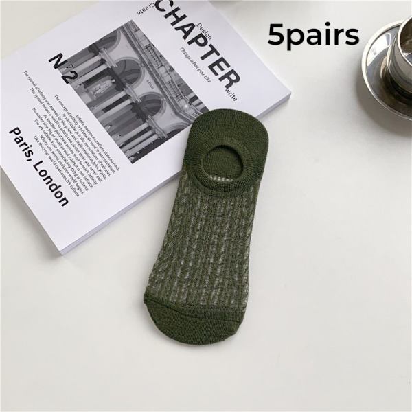 5paria Miesten Sukat Mesh Invisible Socks ARMY GREEN army green