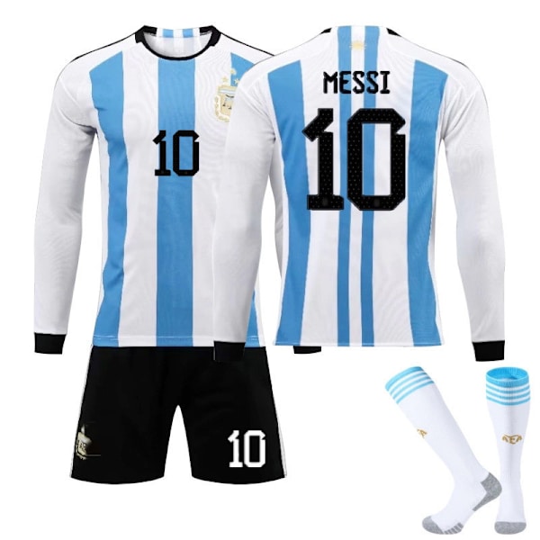 Argentiinan 3 tähden Kotilasten Jalkapallopaita Pitkähihainen Nro 10 Messi 6-7years