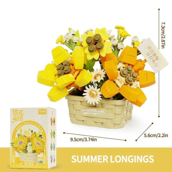 Mikro Byggklossar Blomma Växt  Bricks 02 02 02