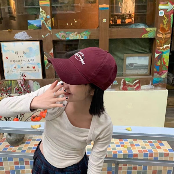 Mode Baseball Cap Brev Broderad Baseball Cap KAFFE Coffee