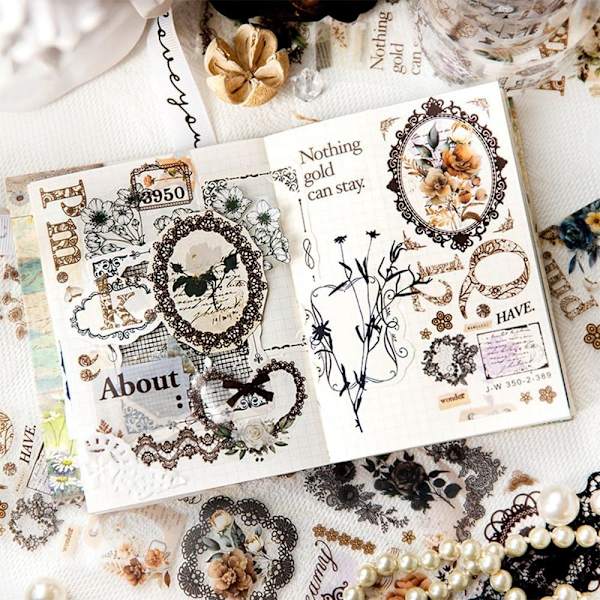 Flower Washi Tape Stickers Blommig Vintage Washi Tapes PET Tape