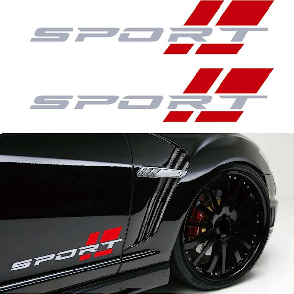 2 st Sport Letter Bil Dekal Stickers Sport Logo Badge Dekal