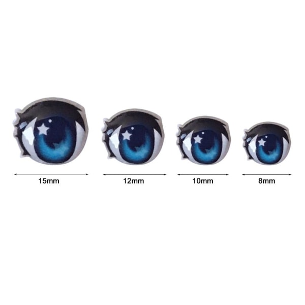 Cartoon Eyes Stickers Anime figurdukke SORT-12MM SORT-12MM Black-12mm