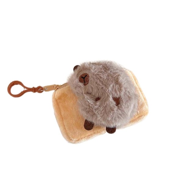 Cartoon Capybara Purse Plysj Animal Doll nøkkelring 4 4 4