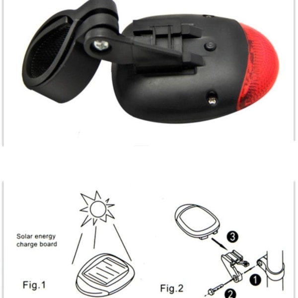 Sykkel Solenergi Lys Bak Bak Baklykt Sykkel Reflektor