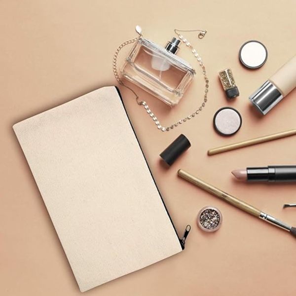 Blank DIY Craft Bag Canvas Penalhus Blanke makeuptasker