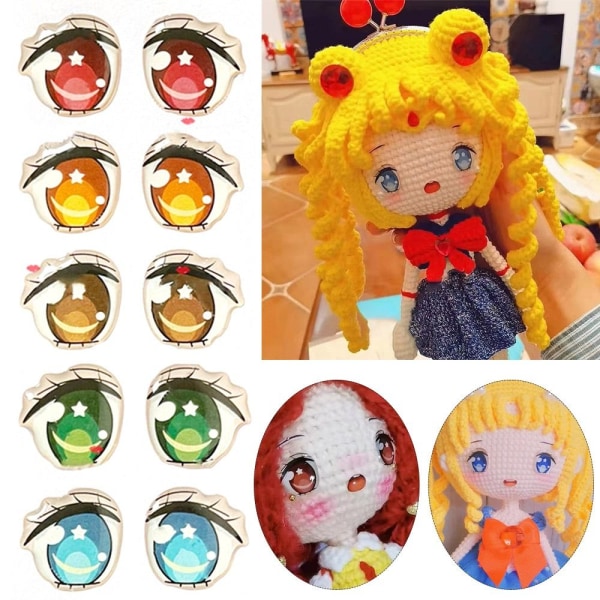 Cartoon Eyes Stickers Anime figur dukke 12MM 12MM 12mm