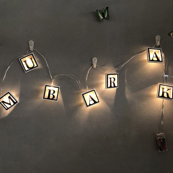 2m 10 LED Eid Mubarak LED-ljusslinga Ramadan Lykta 10 10