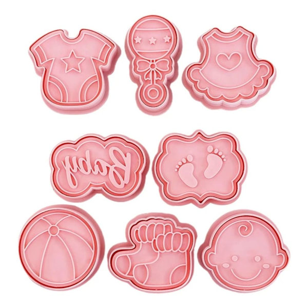 8st/ Set Cookie Cutters Form Degstämpel DIY Bakning