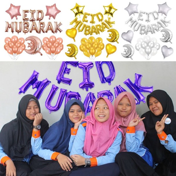Eid Mubarak Balloner Bogstav Folieballoner PURPLE