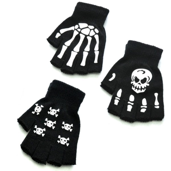 Skeleton Half Finger Gloves Anti-slip handskar A A A