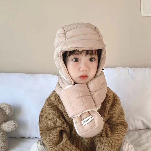 Barns varm mössa Kid Thicken Hat Halsdukar KHAKI Khaki