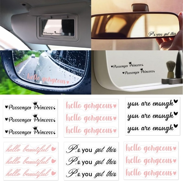 3kpl/ set Rearview Mirror Decal Autopeilitarrat HELLO hello beautiful