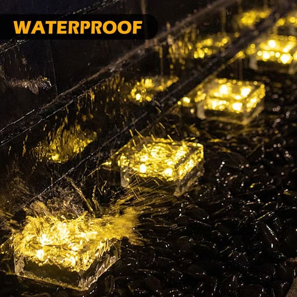 Solcells issten marklampa i glas, solcells iskubsten warm white