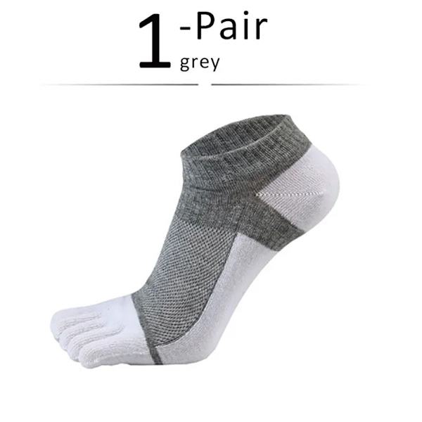 1 Par Fem Finger Sokker Ankel Sokker GRÅ GRÅ grey