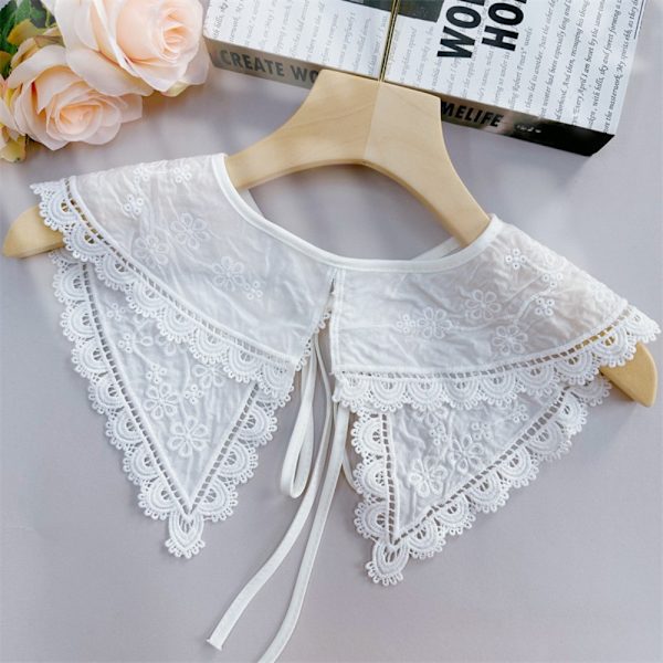Milk Silk Chiffong Krage Vattenlöslig Broderi Krage