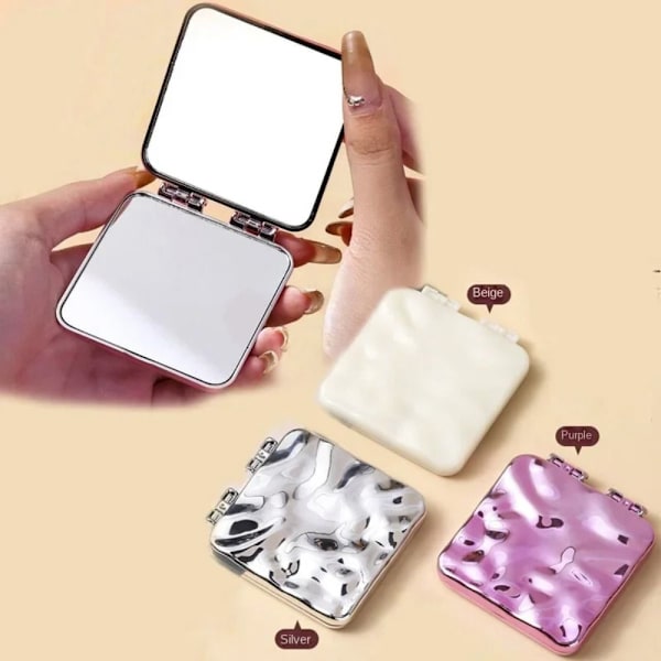 Plating Makeup Mirror Mini Square Makeup Mirror SILVER silver