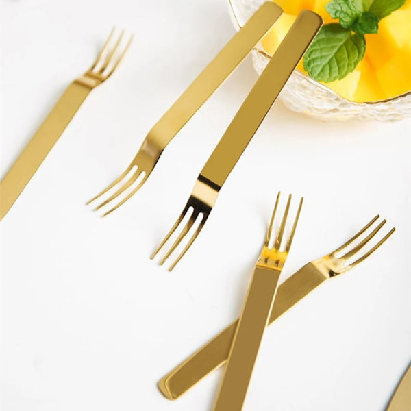 6 kpl Fruit Fork Kahvi- set SILVER Silver
