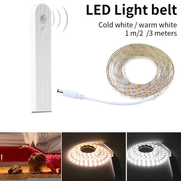 LED Lysstripe PIR Bevegelsessensor VARM HVIT 2M Warm white 2m