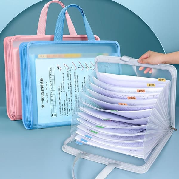 Dokumentopbevaringspose Gennemsigtig Filpose BLÅ blue