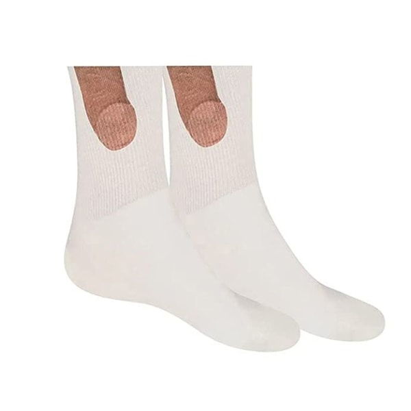 1 Par Funny Socks Show Off Sokker HVIT white