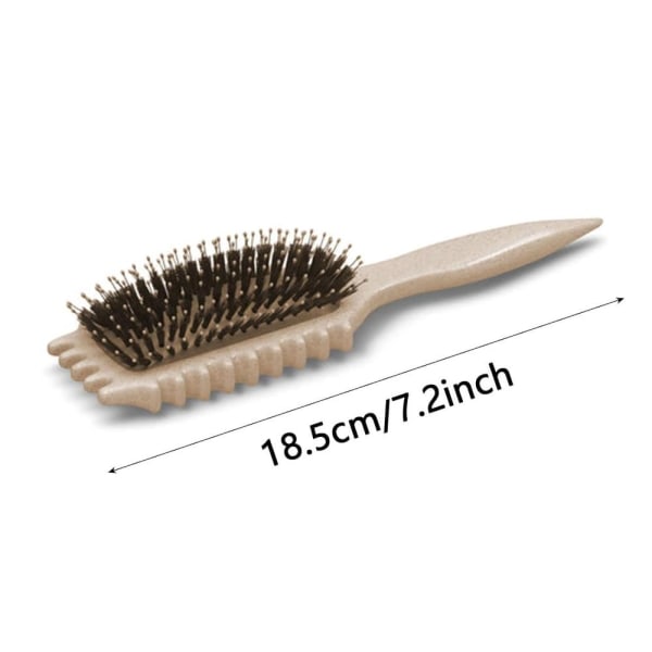 Boar Bristle Nylon Hårborste Curl Defining Brush BEIGE Beige