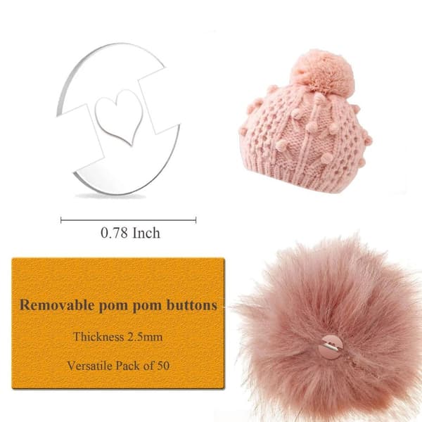 Avtakbare Pompongknapper til Hatter, Akrylknapper A-10PCS A-10PCS A-10pcs