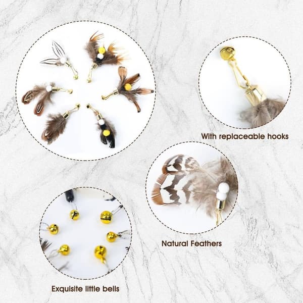 Fjäderleksaker Kattleksak 6 ST SET 6 ST SET 6PCS SET