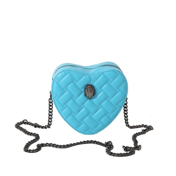 Eagle Head Chain Bag Rhombus Brodered Thread Bag BLÅ blue