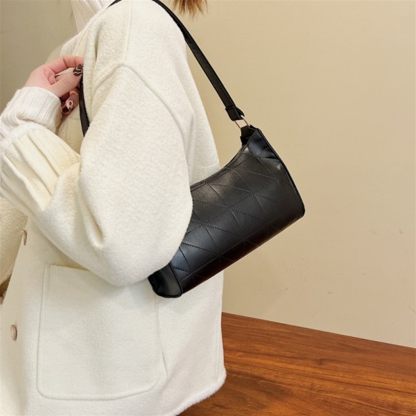 PU Läderväska Retro Läder Axelväska SVART Black