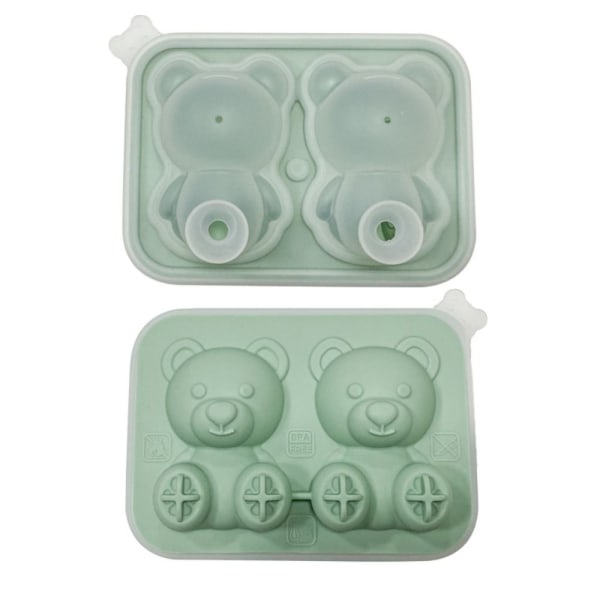 Ice Cube Mold Ice Making Box GRØNN TO RETTER TO RIST green two grids-two grids