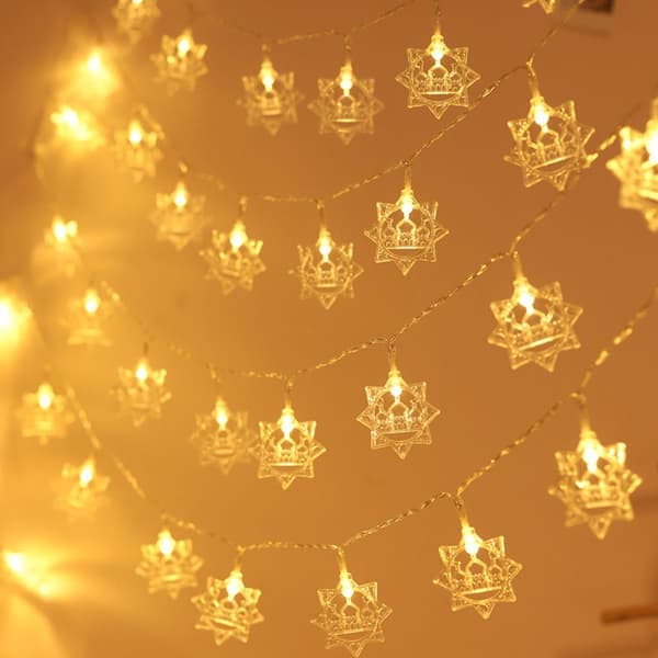 1,5m 10 LED Måne Stjerne Slott Lys Eid Mubarak Ramadan Måne
