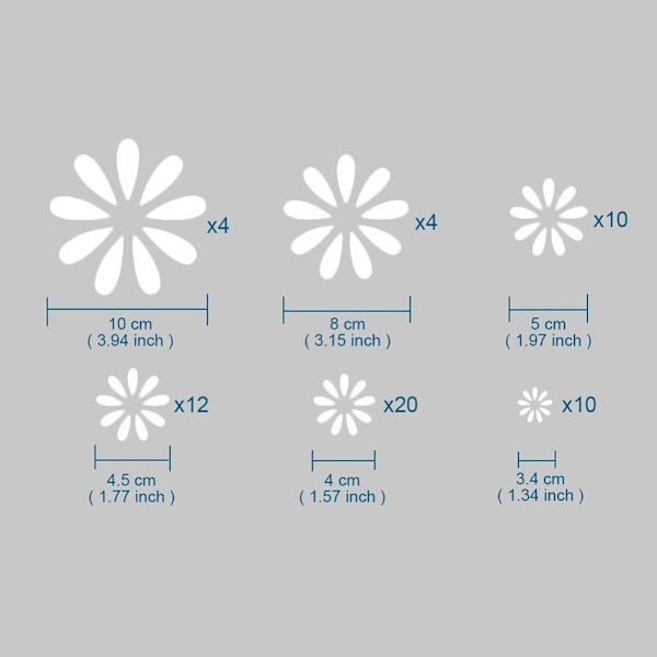 60 kpl kukka-autotarrat Mini Graphics -auton korin tarratarrat