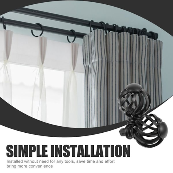 Curtain Rod Finials Drapering Accessories SORT Black