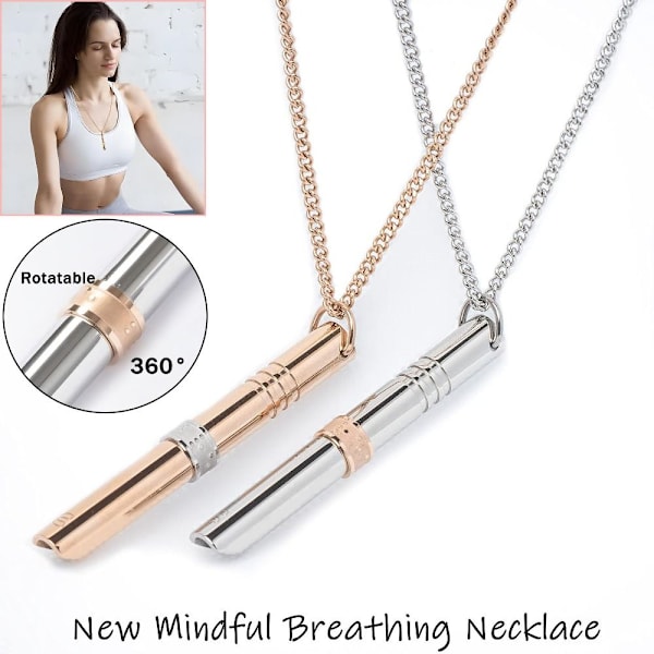 Mindful Breathing Necklace Mindful Anapana Breathing Necklace Rose Gold