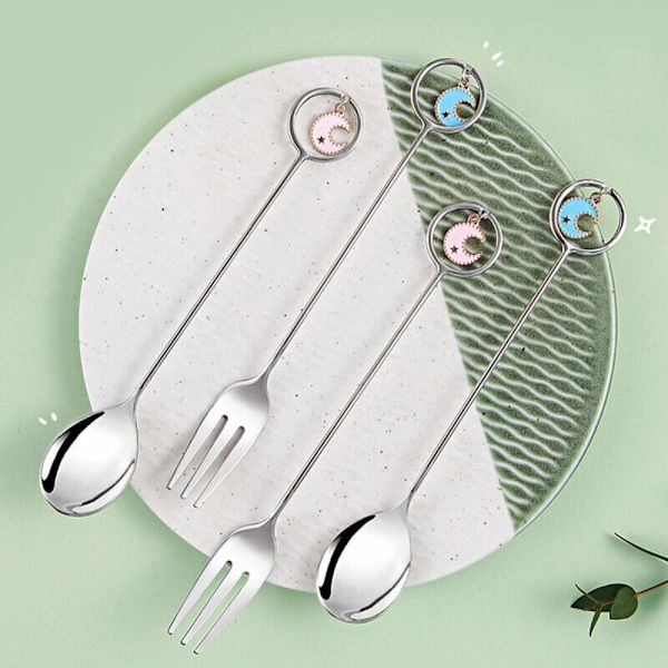 Stjerne Måne Ske Gaffel Dessert Kage Ske FORK-2 FORK-2 fork-2