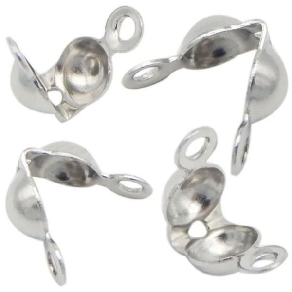 200 st Crimp Beads Sladd Knutöverdrag Ändlockskontakt Cap 4 4 4