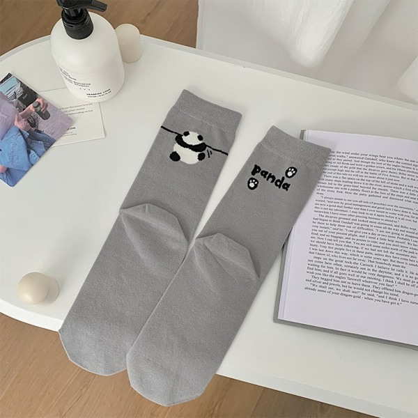 Asymmetriska Graffiti Strumpor Tunna Damstrumpor GRÅ Grey