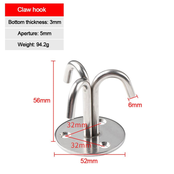 1 Stk Vægkrog Loftmontering Bøjle KLOKROG KLOKROG claw hook