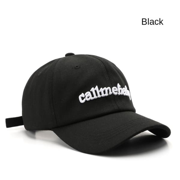 Bokstavsbroderad Mode Basebollkeps SVART Black