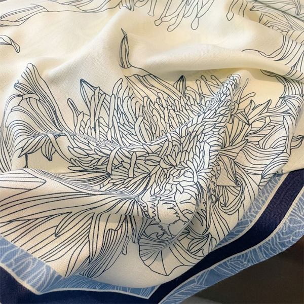 Strandsjal 90x90cm Sidenscarf 4 4 4