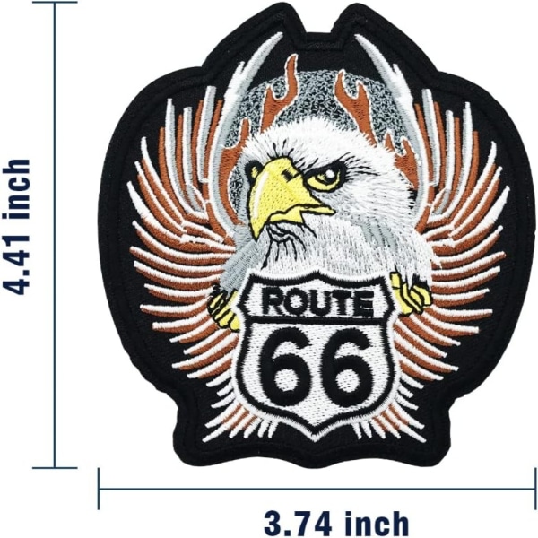 2stk Route 66 Motorsykkel Patch På Eagle Shape Sy på Patch