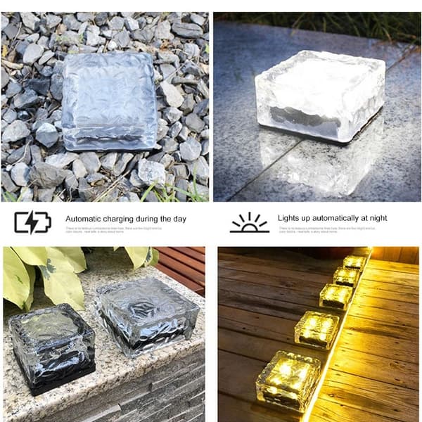 Solcells issten marklampa i glas, solcells iskubsten white