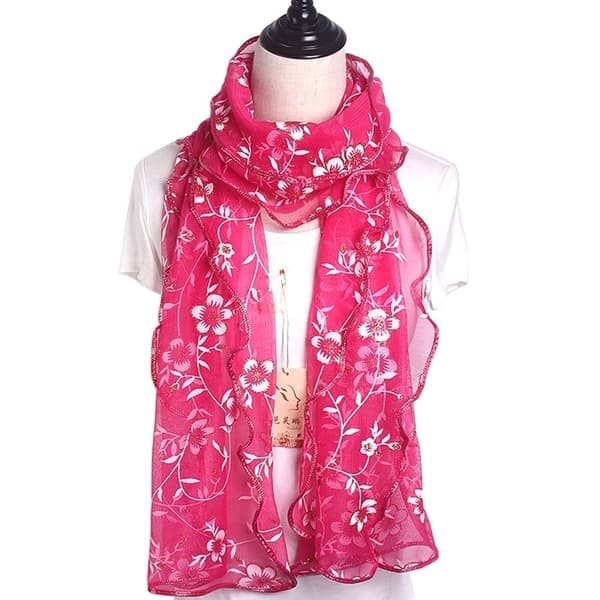 Dameskjerf Sjal Hodeplagg ROSERØD Rose Red