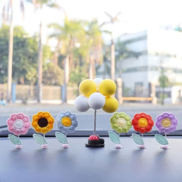 Solsikke Ornament Ristende Hode Blomst SETT Set