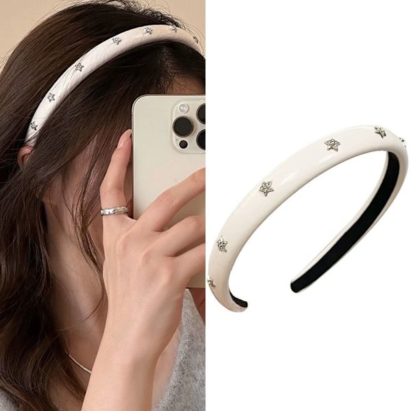 Sponge Hair Hoop Shinning Hair Hoop SVART Black