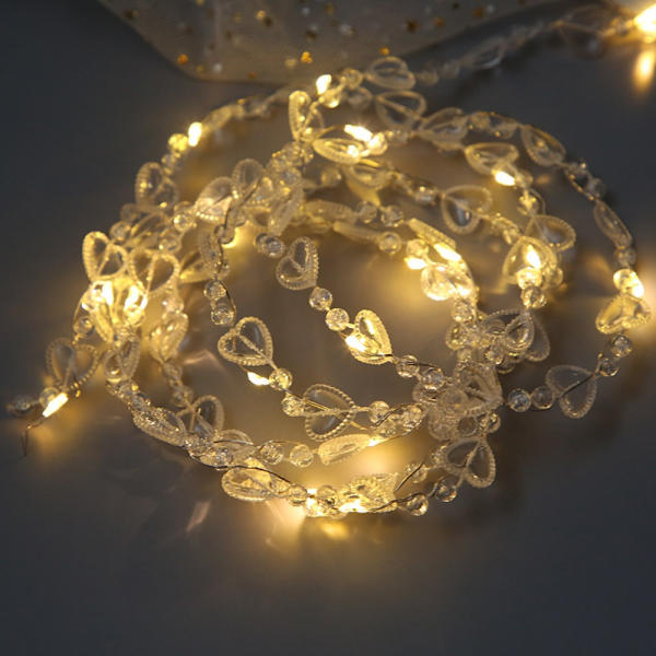 Pearl Light String LED Koppartråd VARMT VIT HJÄRTA HJÄRTA warm white heart-heart