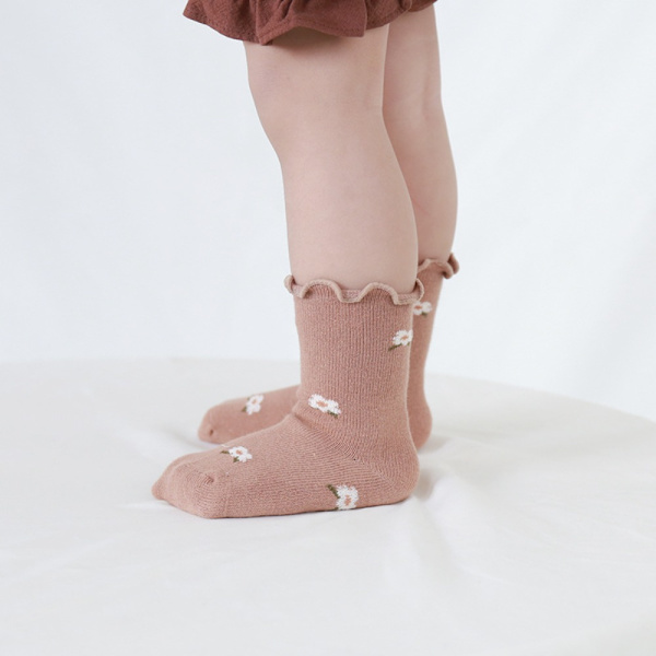 1pari Baby Socks Short Tube Sukat BEIGE M beige M