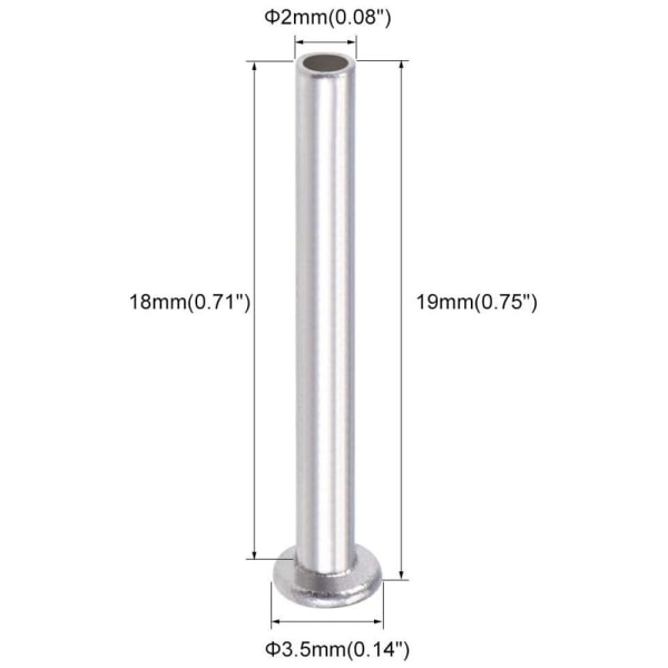 100 st aluminium platt fackverkshuvud Halvtubformade nitar M2 X M2 x 18mm